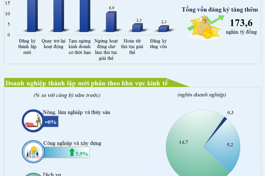Infographic - Gần 20,3 nghìn doanh nghiệp đăng ký thành lập mới trong 2 tháng đầu năm 2022