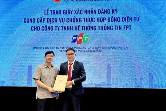 05 doanh nghiệp đầu tiên được cung cấp dịch vụ chứng thực hợp đồng điện tử