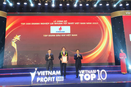 Petrovietnam - quán quân Bảng xếp hạng PROFIT500 năm 2022