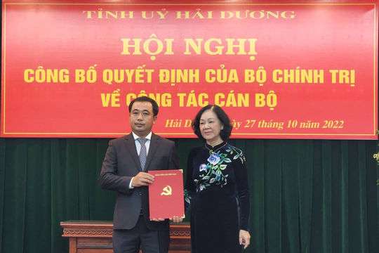 Ông Trần Đức Thắng làm Bí thư Tỉnh ủy Hải Dương