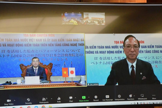 Tổng Kiểm toán nhà nước Ngô Văn Tuấn hội đàm trực tuyến với Chủ tịch Ủy ban Kiểm toán Nhật Bản