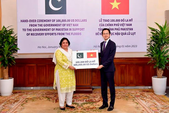 Việt Nam trao tặng Pakistan 100.000 USD để hỗ trợ khắc phục hậu quả lũ lụt Việt Nam trao tặng Pakistan 100.000 USD để hỗ trợ khắc phục hậu quả lũ lụt