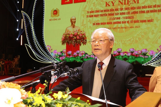 Tổng Bí thư Nguyễn Phú Trọng dự Lễ kỷ niệm 75 năm “Công an nhân dân học tập, thực hiện Sáu điều Bác Hồ dạy”