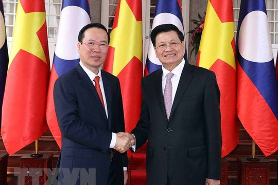 Chủ tịch nước Võ Văn Thưởng hội đàm với Tổng Bí thư, Chủ tịch nước Lào