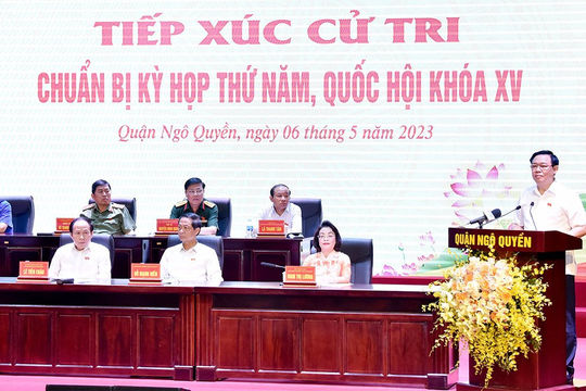 Chủ tịch Quốc hội Vương Đình Huệ tiếp xúc cử tri TP.Hải Phòng