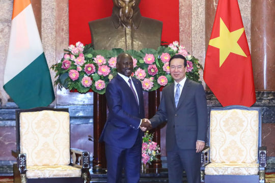 Chủ tịch nước tiếp Chủ tịch Quốc hội Bờ Biển Ngà Adama Bictogo