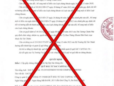 Ủy ban Chứng khoán Nhà nước thông tin về văn bản giả mạo