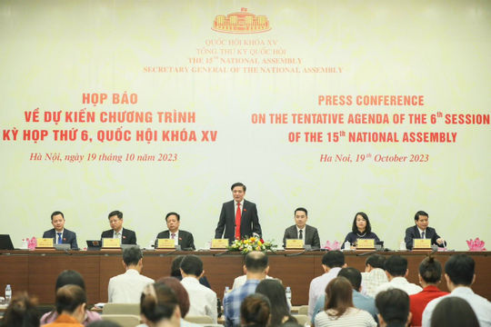 Ngày 23/10, khai mạc Kỳ họp thứ 6, Quốc hội khóa XV