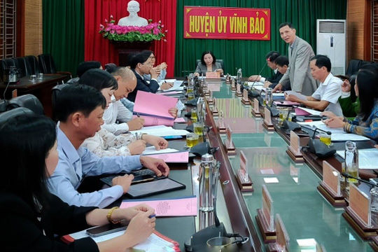 Hải Phòng: Ban Chỉ đạo phòng, chống tham nhũng tiêu cực thành phố làm việc với huyện Vĩnh Bảo Hải Phòng: Ban Chỉ đạo phòng, chống tham nhũng tiêu cực thành phố làm việc với huyện Vĩnh Bảo