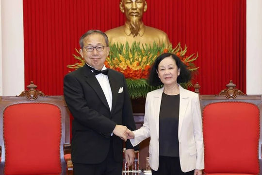 Thường trực Ban Bí thư Trương Thị Mai tiếp Đại sứ Nhật Bản Yamada Takio