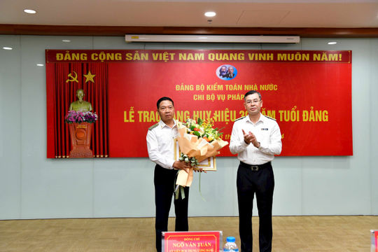 Phó Tổng Kiểm toán nhà nước Đặng Thế Vinh đón nhận Huy hiệu 30 năm tuổi Đảng