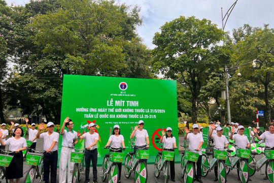 Mít tinh hưởng ứng Ngày Thế giới không thuốc lá 31/5/2024 và Tuần lễ quốc gia không thuốc lá 23 -31/5/2024