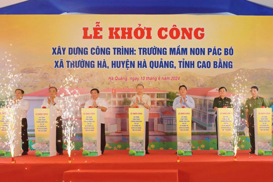 Tập đoàn Đèo Cả gấp rút triển khai xây dựng công trình Trường mầm non Pác Bó