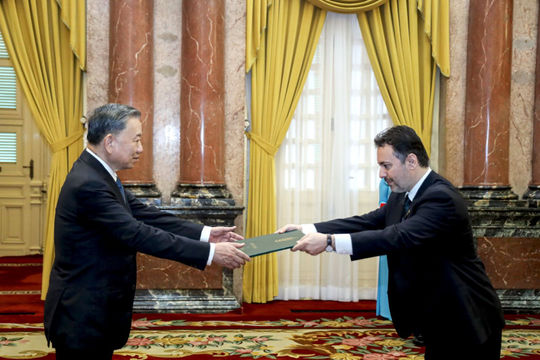 Chủ tịch nước tiếp Đại sứ các nước trình Quốc thư