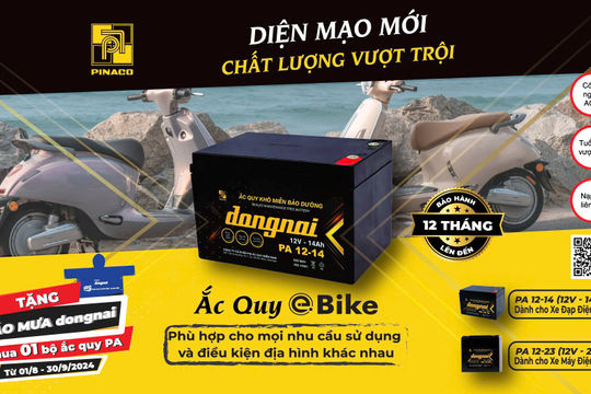 PINACO ra mắt dòng ắc quy mới dành cho xe đạp điện, xe máy điện 