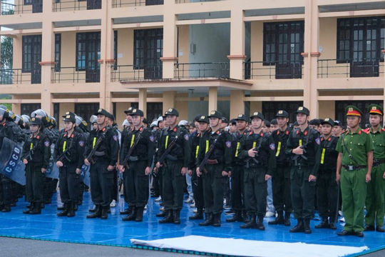 Diễn tập phương án bảo đảm an ninh Hội nghị Mạng lưới Công viên địa chất toàn cầu 