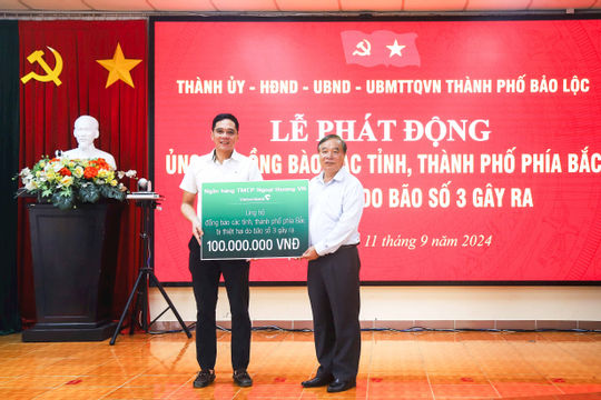 Cán bộ, nhân viên Vietcombank ủng hộ 1 ngày lương hỗ trợ đồng bào bị thiệt hại do bão số 3