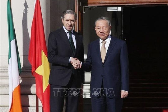 Tổng Bí thư, Chủ tịch nước Tô Lâm gặp Thủ tướng Ireland Simon Harris