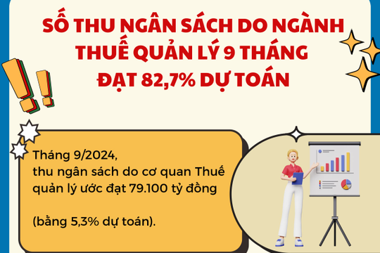 Infographics: Ngành Thuế thu ngân sách nhà nước 9 tháng đạt 82,7% dự toán