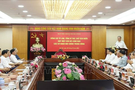 Tổng Bí thư, Chủ tịch nước Tô Lâm gặp mặt cán bộ lãnh đạo các cơ quan Nội chính Trung ương