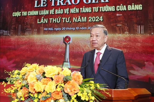 Phát biểu của Tổng Bí thư, Chủ tịch nước Tô Lâm tại Lễ trao giải Cuộc thi chính luận về Bảo vệ nền tảng tư tưởng của Đảng lần thứ Tư, năm 2024