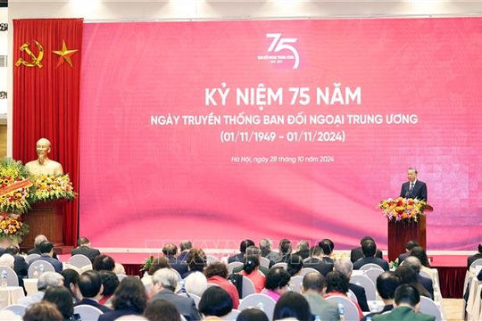 Tổng Bí thư Tô Lâm dự Lễ kỷ niệm 75 năm Ngày truyền thống Ban Đối ngoại Trung ương