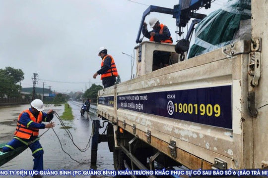 Khôi phục cấp điện cho gần 94% khách hàng bị ảnh hưởng bão số 6 