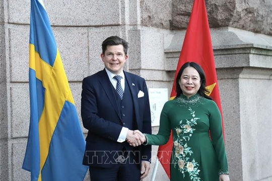 Phó Chủ tịch nước Võ Thị Ánh Xuân hội kiến Chủ tịch Quốc hội Thụy Điển Phó Chủ tịch nước Võ Thị Ánh Xuân hội kiến Chủ tịch Quốc hội Thụy Điển