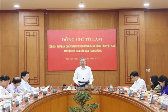 Tổng Bí thư Tô Lâm làm việc với Ban Dân vận Trung ương Tổng Bí thư Tô Lâm làm việc với Ban Dân vận Trung ương