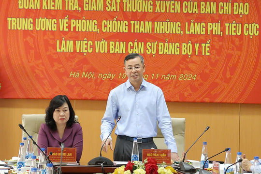 Tổng Kiểm toán nhà nước Ngô Văn Tuấn làm việc với Bộ Y tế về công tác phòng, chống tham nhũng, lãng phí, tiêu cực
