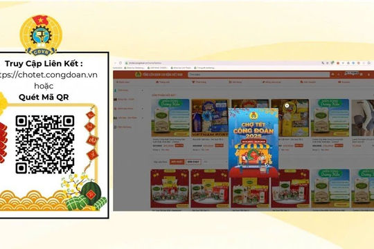 “Chợ Tết Công đoàn năm 2025” trực tuyến chính thức hoạt động