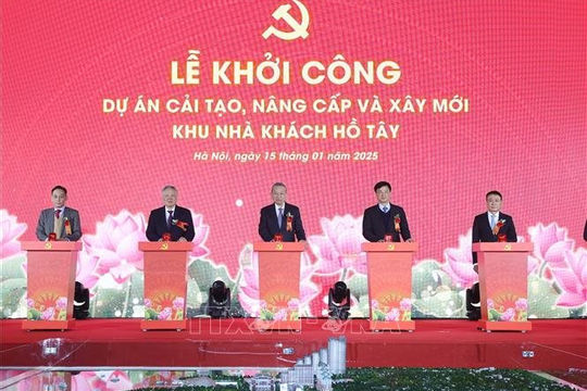Tổng Bí thư Tô Lâm dự Lễ khởi công Dự án cải tạo, nâng cấp và xây mới khu Nhà khách Hồ Tây