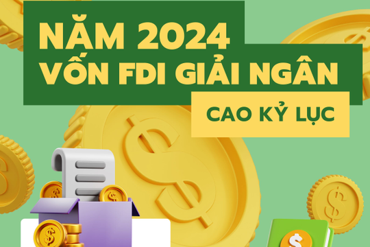 Infographics: Vốn FDI giải ngân cao nhất từ trước đến nay