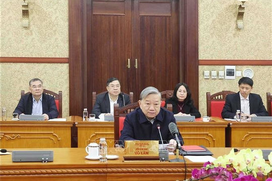 Tổng Bí thư Tô Lâm chủ trì Hội nghị của Ban Bí thư đánh giá công tác tổ chức Tết Ất Tỵ 