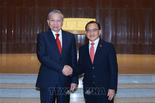 Tổng Bí thư Tô Lâm gặp Chủ tịch Quốc hội Singapore Seah Kian Peng