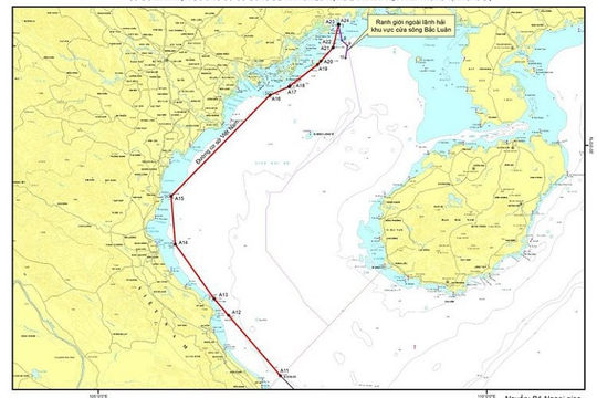 Việt Nam lưu chiểu tại Liên hợp quốc hải đồ và tọa độ đường cơ sở tại Vịnh Bắc Bộ