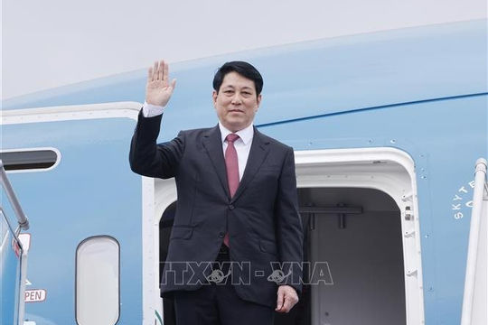 Chủ tịch nước Lương Cường lên đường thăm cấp Nhà nước đến Lào