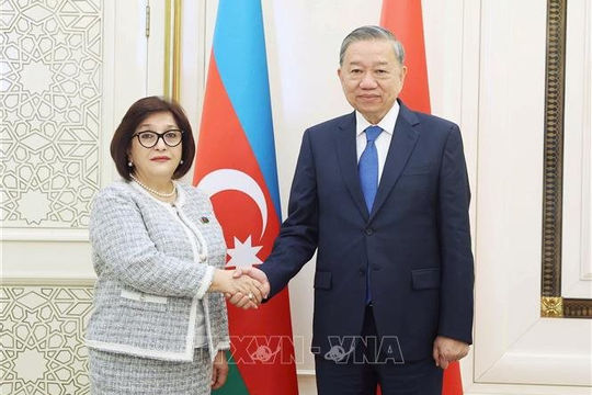 Tổng Bí thư Tô Lâm hội kiến Chủ tịch Quốc hội Azerbaijan