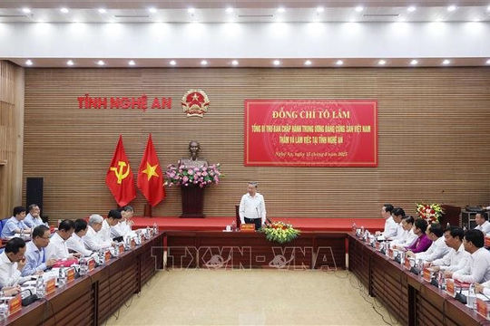 Tổng Bí thư: Nghệ An phải trở thành điển hình phát triển địa phương hiện đại trong kỷ nguyên mới
