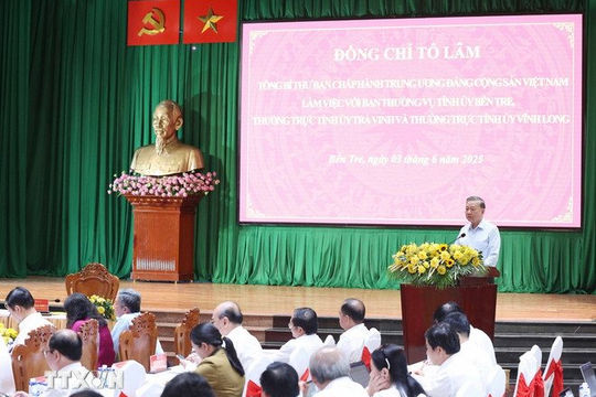 Tổng Bí thư: Hợp nhất Vĩnh Long-Bến Tre-Trà Vinh là quyết định chiến lược
 Tổng Bí thư: Hợp nhất Vĩnh Long-Bến Tre-Trà Vinh là quyết định chiến lược