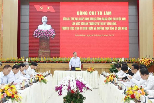 Tổng Bí thư Tô Lâm: Tỉnh Lâm Đồng mới khẩn trương xây dựng lại quy hoạch tổng thể phát triển kinh tế - xã hội giai đoạn mới