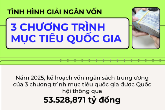 Infographics: Tình hình giải ngân vốn 3 chương trình mục tiêu quốc gia ước khoảng 13.518,73 tỷ đồng 