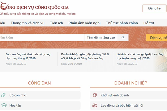 Triển khai Cổng Dịch vụ công quốc gia thành "một cửa số" duy nhất từ 18 giờ ngày 27/6