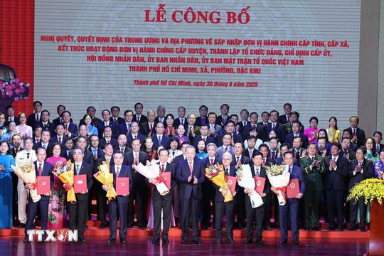 Tổng Bí thư Tô Lâm dự Lễ Công bố Nghị quyết, Quyết định thành lập Thành phố, Đảng bộ và lãnh đạo TP. Hồ Chí Minh