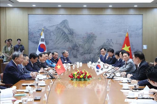 Tổng Bí thư Tô Lâm hội kiến Chủ tịch Quốc hội Hàn Quốc Woo Won Sik
