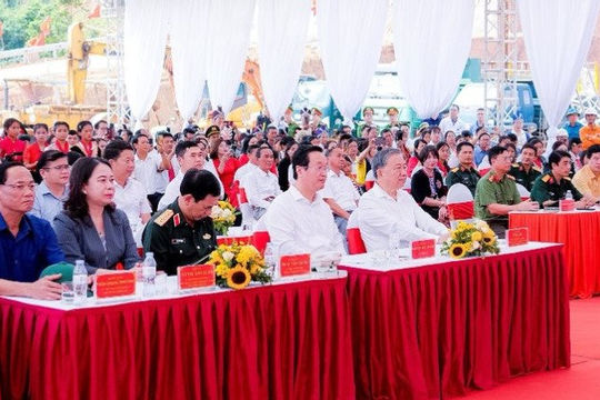 Tổng Bí thư Tô Lâm dự Lễ khởi công xây dựng Trường phổ thông nội trú liên cấp ở xã miền tây tỉnh Nghệ An