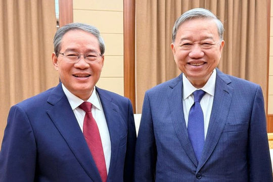 Tổng Bí thư Tô Lâm gặp Thủ tướng Quốc vụ viện Trung Quốc Lý Cường