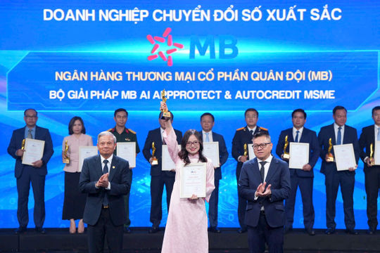 MB nhận giải thưởng Chuyển đổi số Việt Nam 2025 với bộ giải pháp công nghệ tiên phong