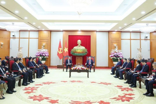 Tổng Bí thư Tô Lâm tiếp Đoàn đại biểu Đảng Nhân dân cách mạng Lào