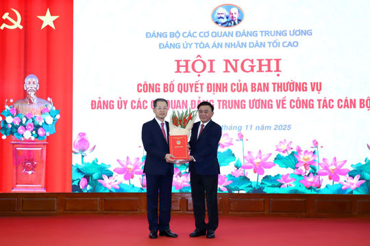 Đồng chí Nguyễn Văn Quảng giữ chức Bí thư Đảng ủy Tòa án nhân dân tối cao nhiệm kỳ 2025-2030